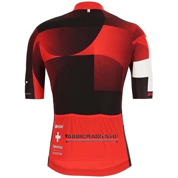 Abbigliamento Tour de Suisse 2019 Manica Corta e Pantaloncino Con Bretelle Rosso Nero - Clicca l'immagine per chiudere